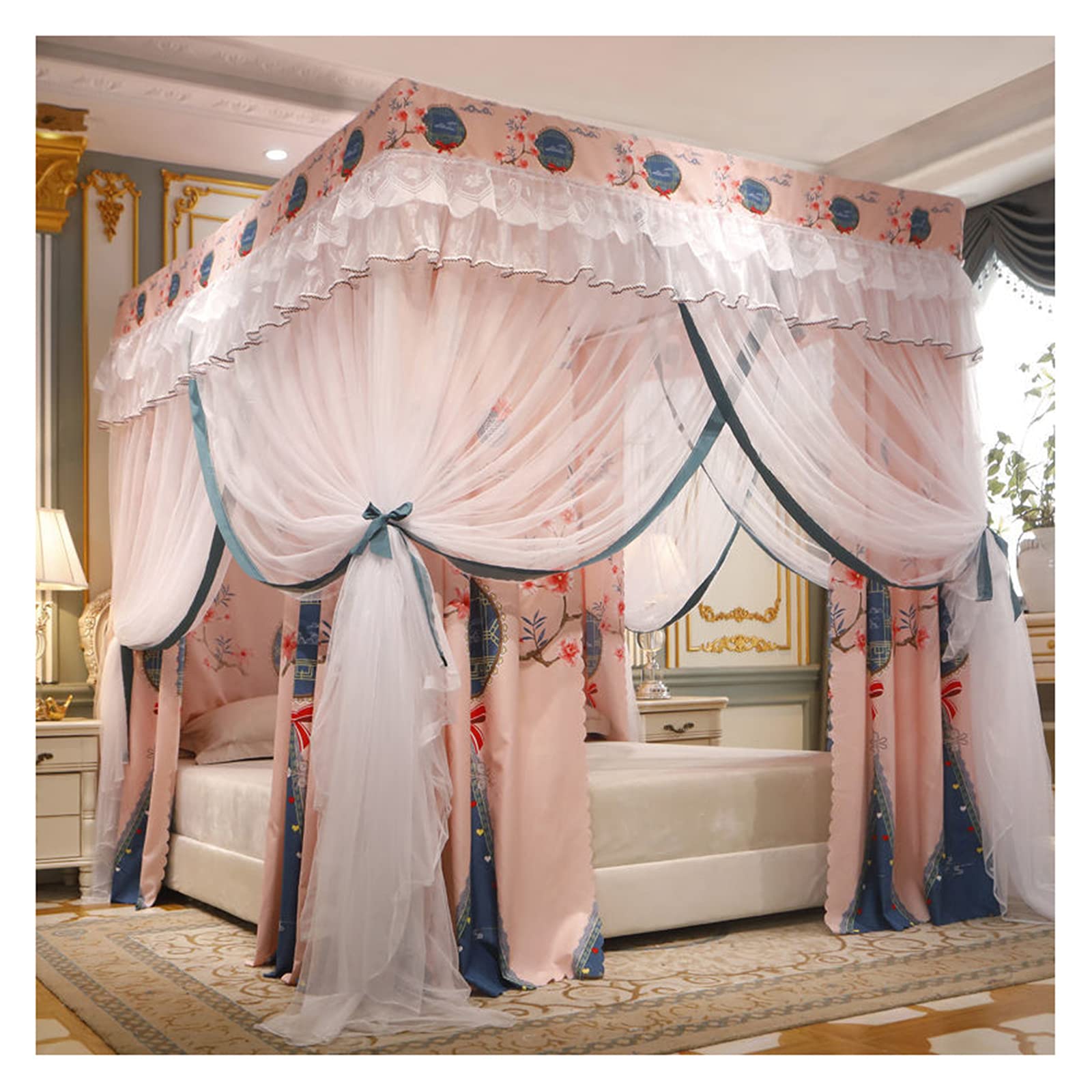 Mosquitera disponible en todas las estaciones para evitar insectos en cama King con dosel