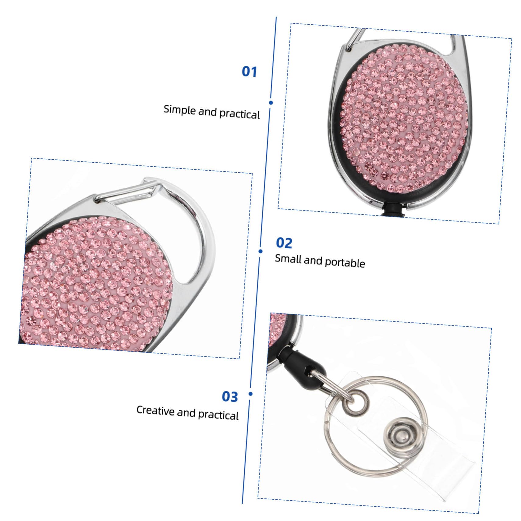 Lurrose 6pezzi Portachiavi Retrattile Tesserino Per Id e Portachiavi Design Chic Per e
