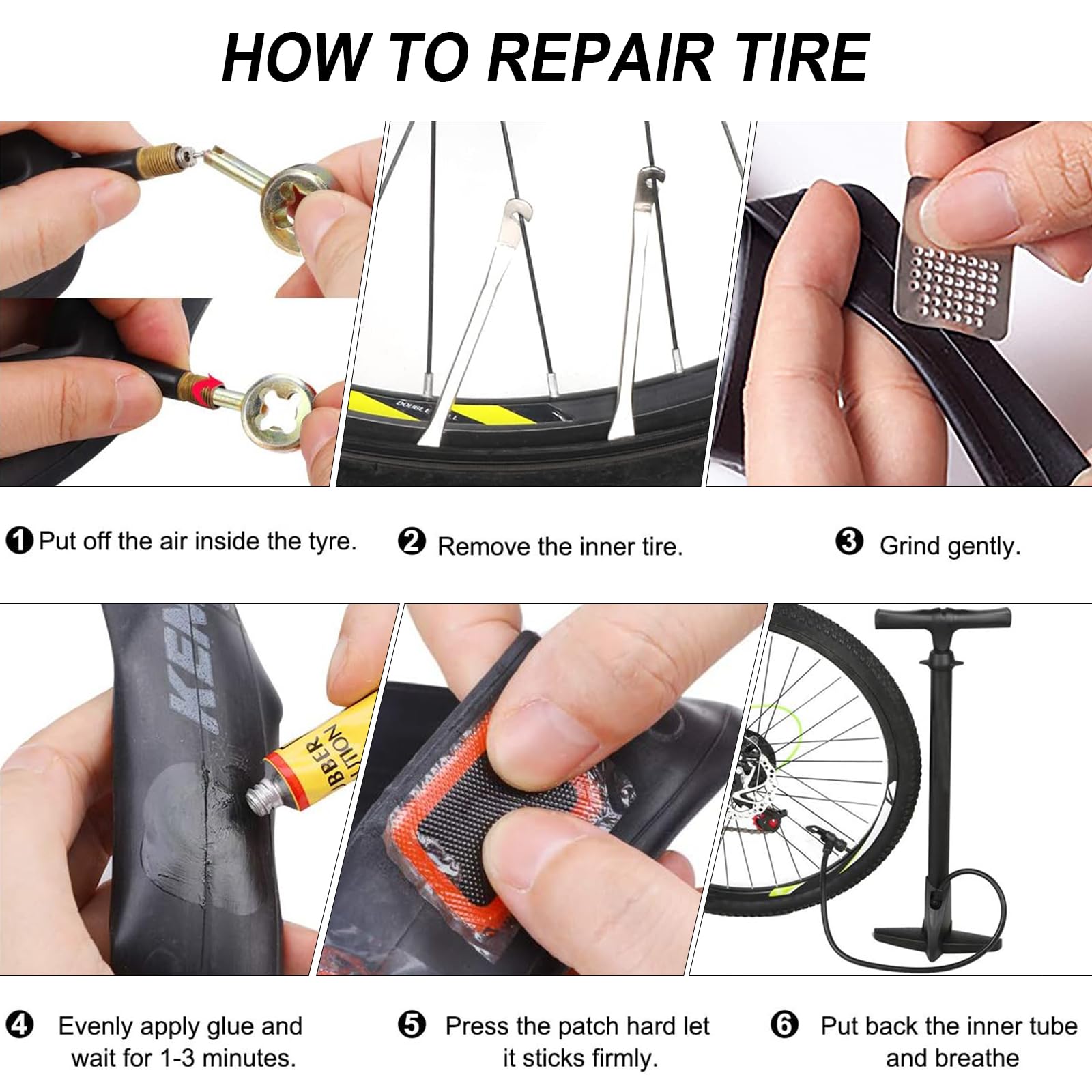 Kit Riparazione Pneumatici Bici Ninonly - 38 Pezzi Con Pompa 120PSI E Attrezzo Multifunzione 16 In 1 | Emergenza E Viaggi - Foto 5