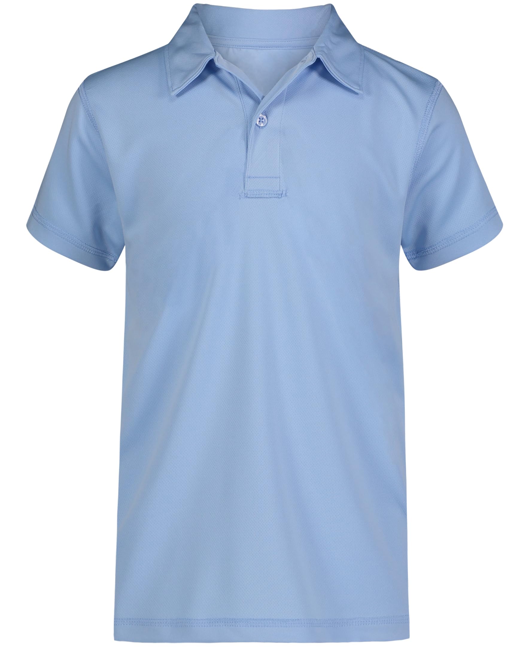 Nautica Boys Light Blue ' School Uniform Sensory-Friendly Short Sleeve Polo Shirt, Button Closure, Moisture Wicking Performance Material, 10-12