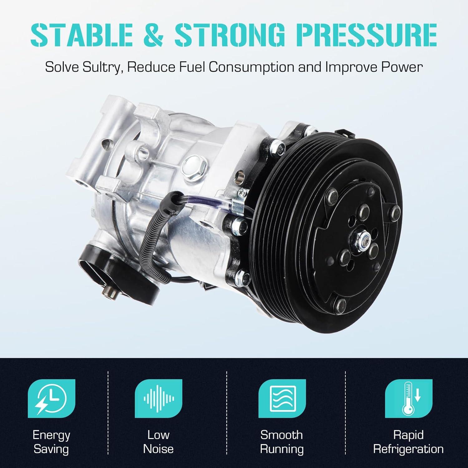 AC Compressor with Clutch for Dodge Ram 1500 2500 3500 3.9L 5.2L 5.9 8.0L Pickup 1994-2001, Dodge Dakota 1994-2001, Dodge Durango 1998-2001, Ramcharger 5.2L 5.9L 1999-2001 & 5.9L 1994-1996, 16 Ports