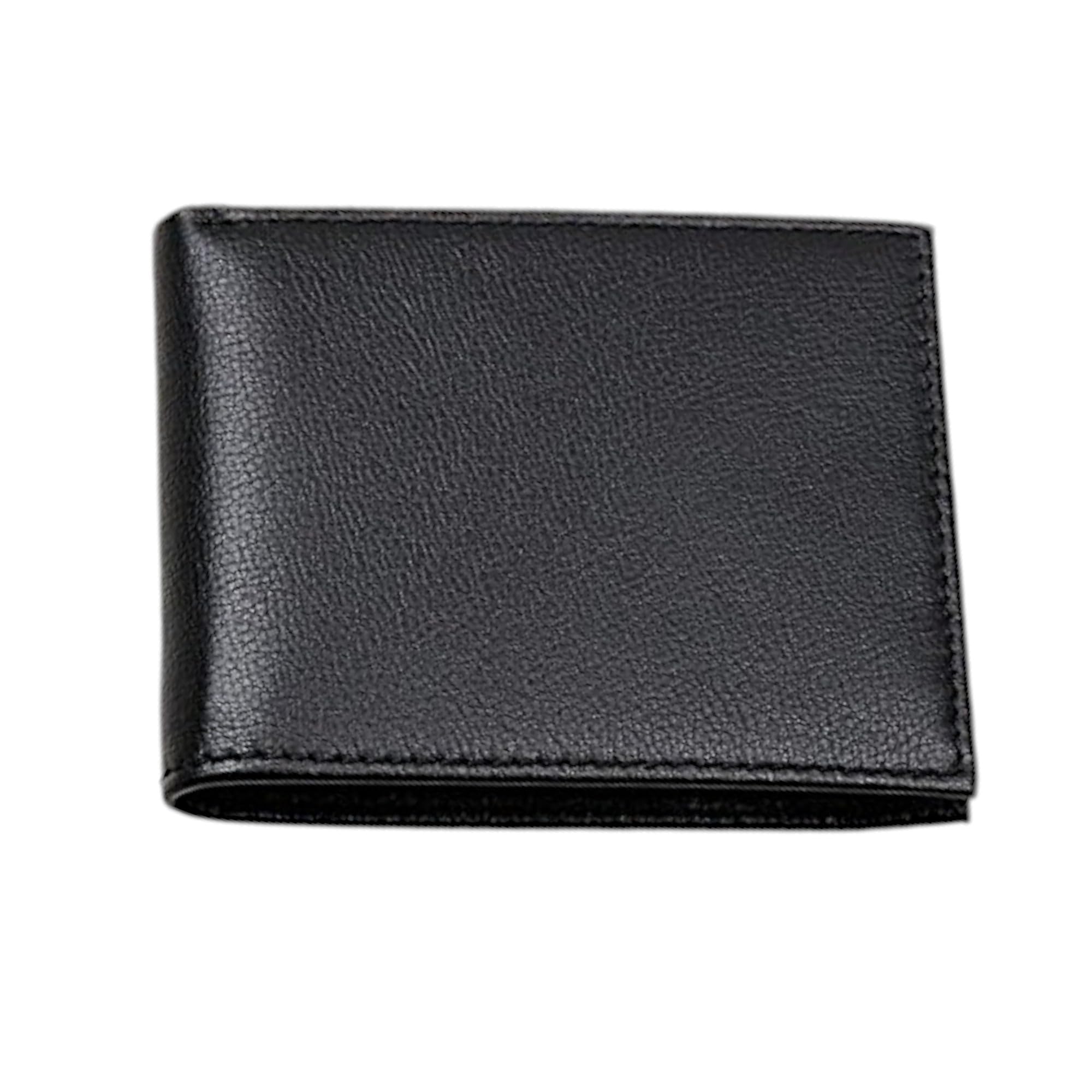 RAS Mens Slim Classic Bifold RFID Antitheft Wallet, 6 Cards Genuine Leather Billfold Wallet 125 Black
