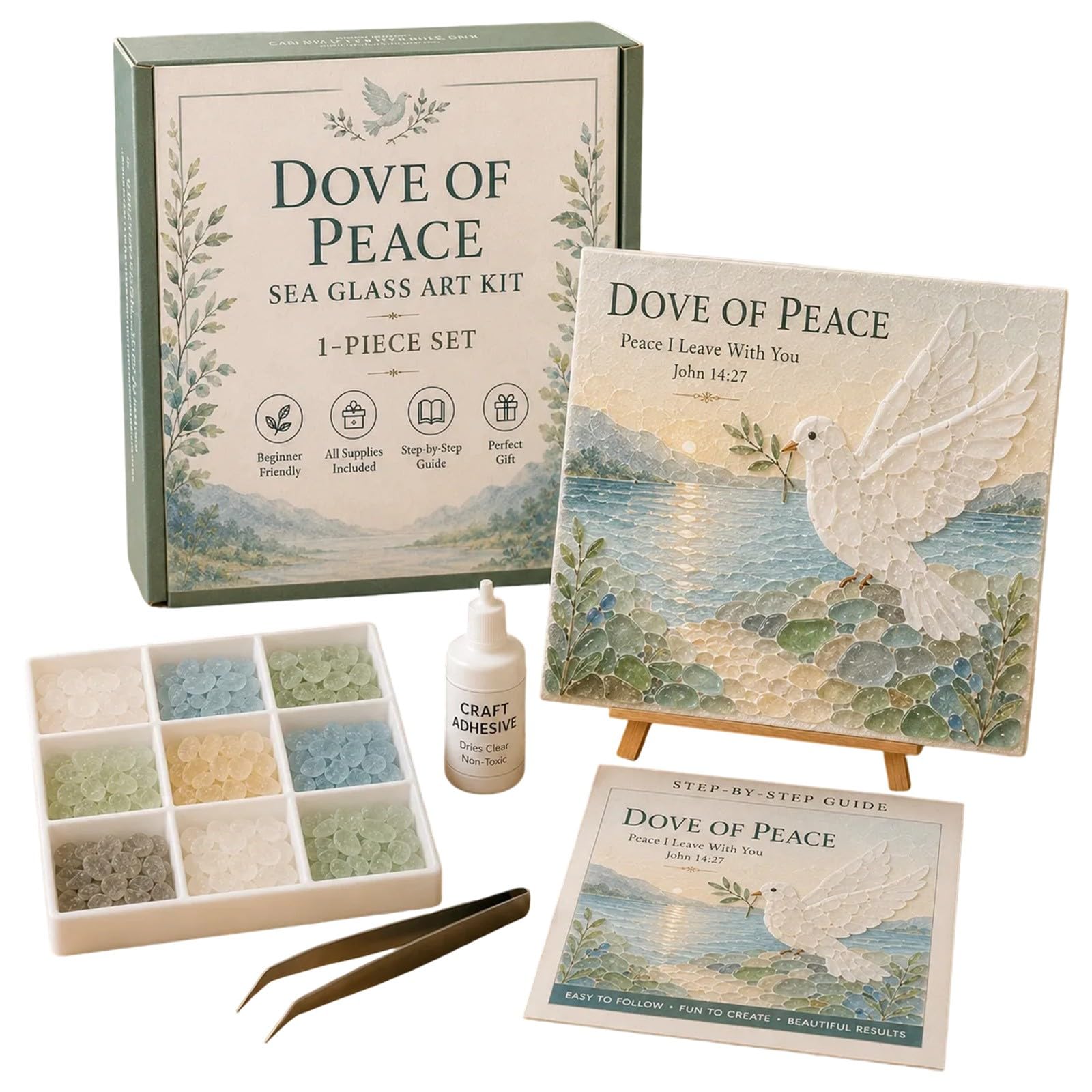 Timeless American Destinations Sea Glass Art Kit – DIY Mosaic Coastal Craft (K)