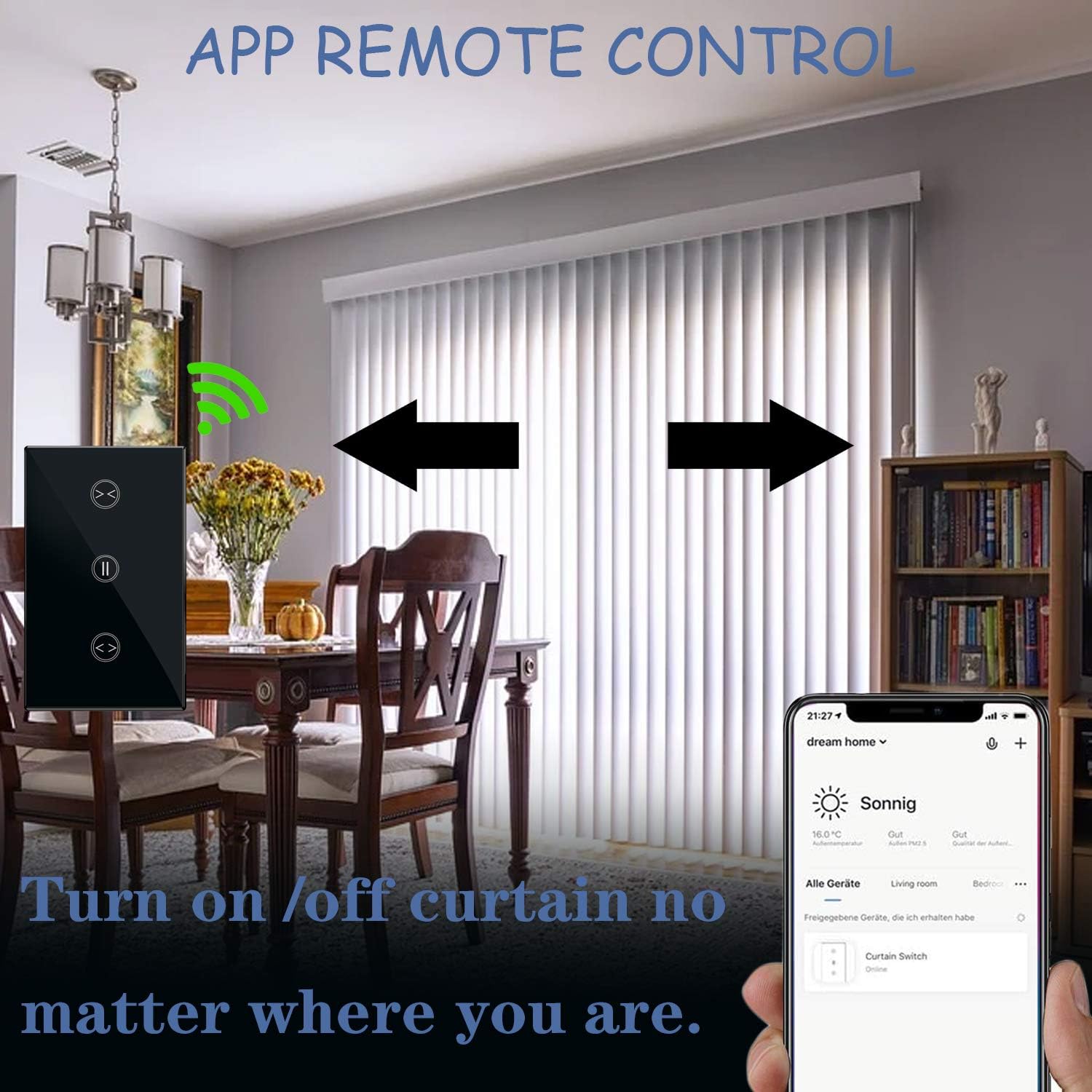 2pack Wi-Fi Curtain Switch Jinvoo Interruttore Per Tapparelle compatibile con Alexa Echo e Google Home（ 2.4 GHz）
