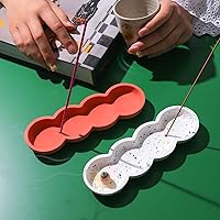 Vista 6 de BOOWAN NICOLE Molde de silicona para quemador de incienso de cemento de hormigón, moldes de base de palo, vainas de incienso