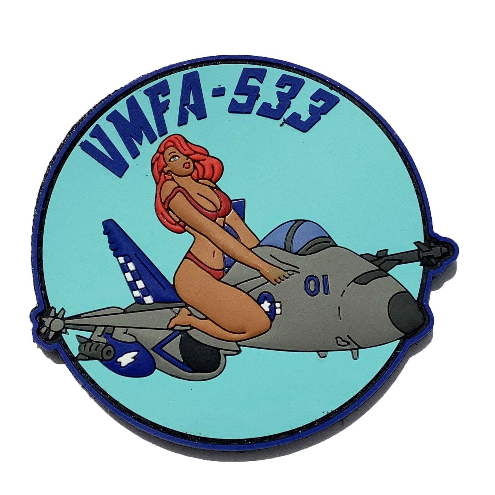 Squadron Nostalgia LLC VMFA-533 Hawks PVC Patch – Hook and Loop