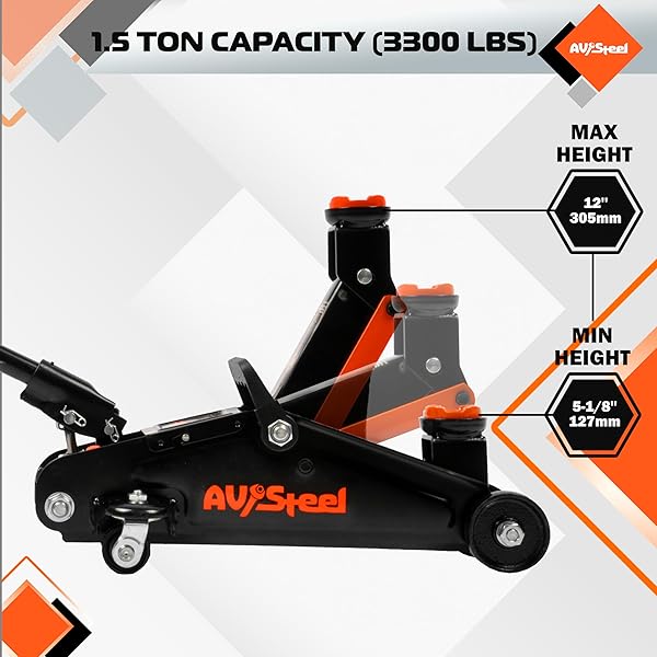 AV Steel 1.5-Ton Compact Hydraulic Floor Jack 2