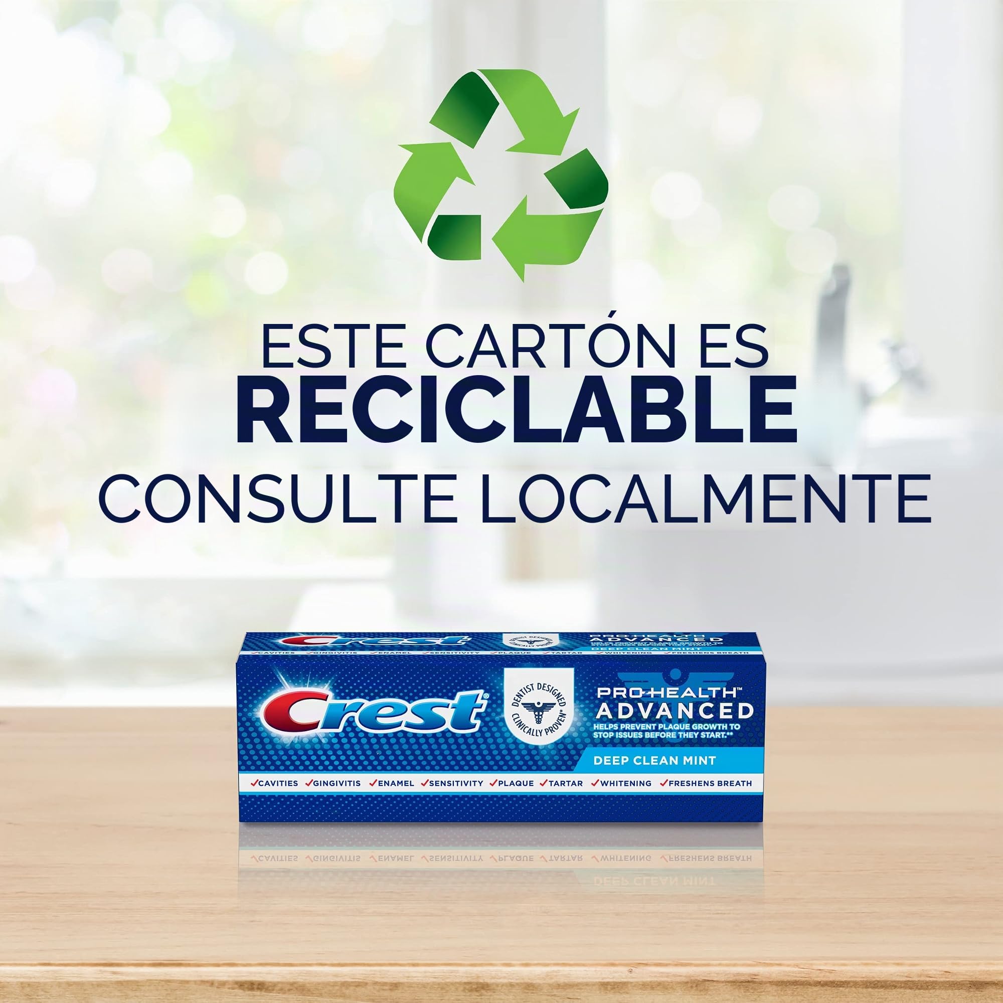 Crest Pro Health Advanced Deep Clean Pasta dentífrica de menta, 432 g, 3 unidades