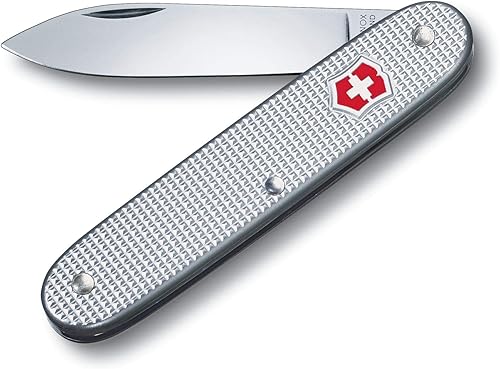 Victorinox Cuchillo de bolsillo para electricista del ejército suizo (alox plateado), alox plateado, acanalado