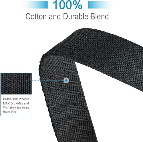 Miniatura 5 de Correas de levantamiento  Algodón suave con soporte de muñeca acolchado de neopreno, muñequeras para levantamiento de pesas, peso muerto,