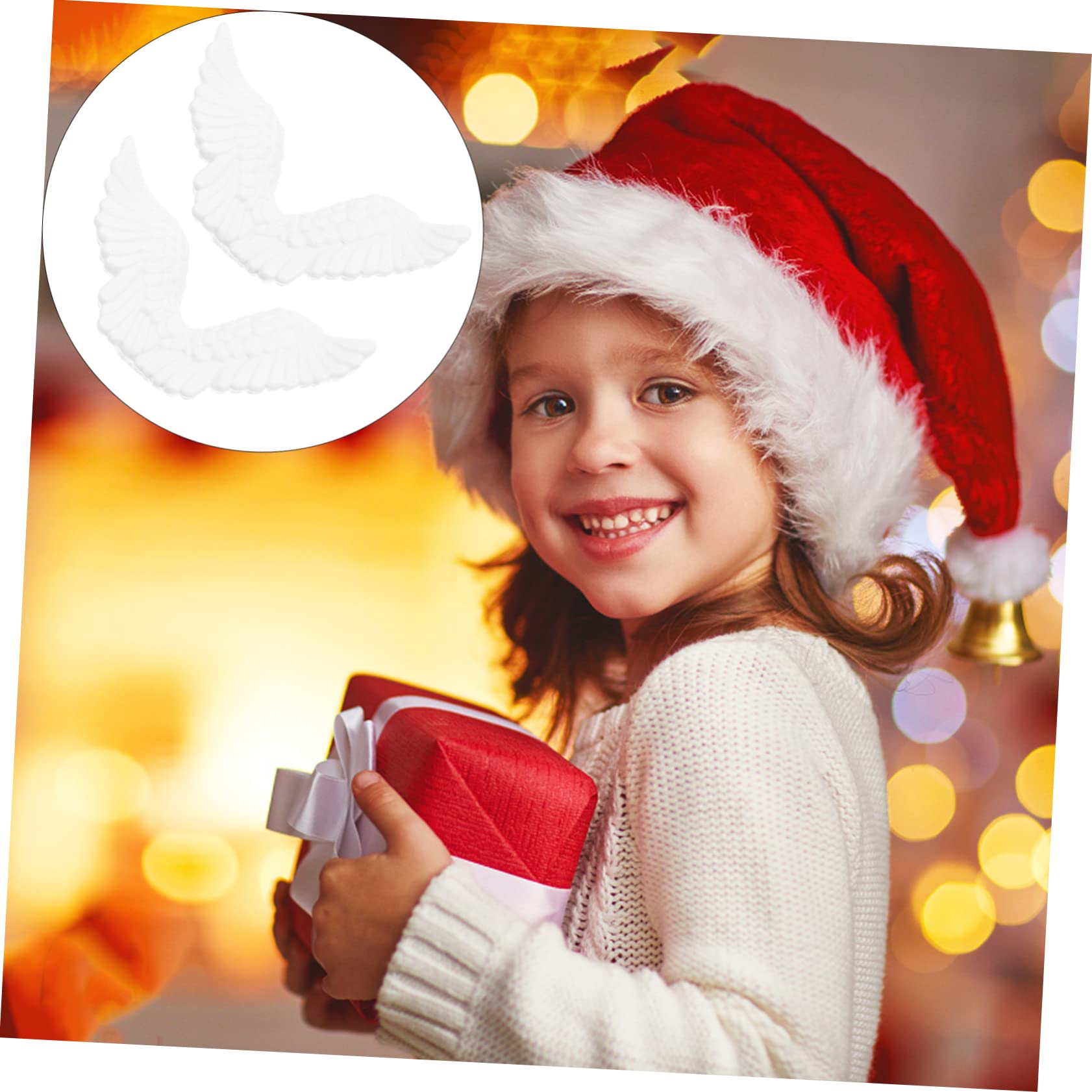 VILLCASE 72piezas Accesorios De De Ángel De Plástico Para Decoración Navideña Ornamentos Para Manualidades y Adornos De Árbol De Navidad
