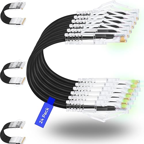Rapink Patch Cables Cat6 Cat6a - Cable de conexión Ethernet Cat6 Cat6a, compatible con 10G, cable de conexión Cat 6 sin enganches para panel de