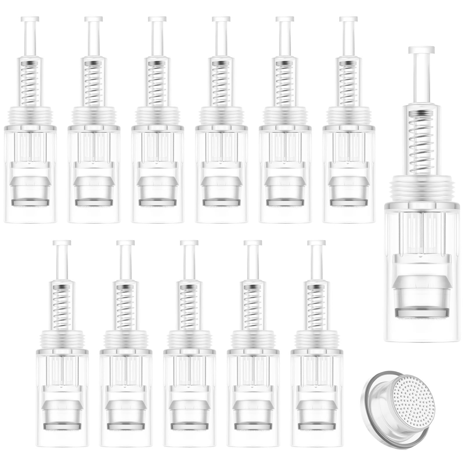 LOPHE Ersatz Nadeln Patrone,12 Stück Universalmodell Ersatznadeln Mikronadel Derma Pen, Microneedling Nadeln Schraubenmund für Auto Micro Nadelroller Einstellbar Needling Pen, Runden
