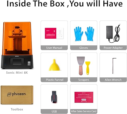 Miniatura 8 de Phrozen - Sonic Mini 8K, Impresora 3D de resina LCD, resolución más alta de 22 µm y 1152 ppi, pantalla LCD monocromática de 7.1 pulgadas, volumen de
