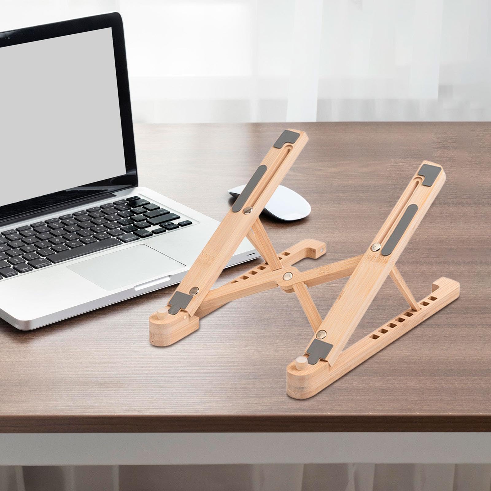 Supporto per Laptop Supporto per Laptop Supporto per Laptop Leggero Pieghevole Portatile Universale Supporto per Computer Regolabile in Altezza a 8, Beige