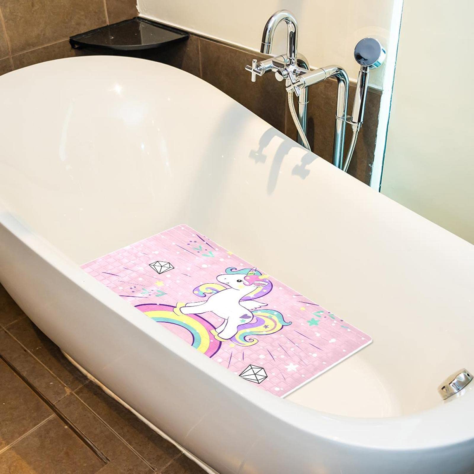 Rutschfeste Badematten mit niedlichem Einhorn-Motiv, für Badezimmer, Badewannenmatte für Babys, Kinder, Kleinkinder, maschinenwaschbar, 40 x 70 cm