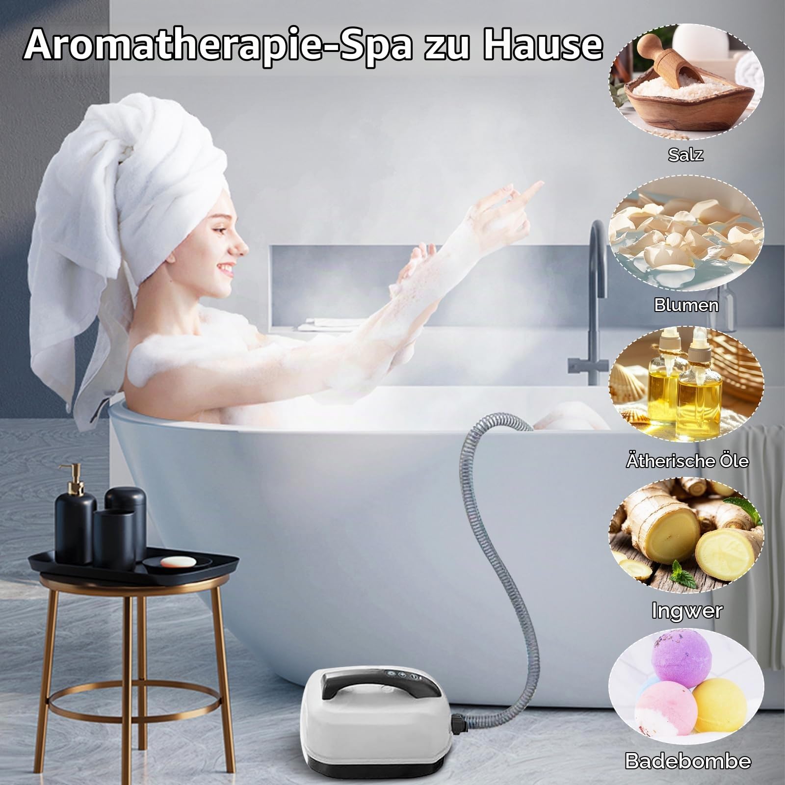 Sprudelmatte Badewanne, Whirlpool Matte für Badewanne Luftsprudelbad 6 Intensitätsstufen Badewannenmatte mit 114 Düsen und Kissen Spa Badewannenzubehör für Spa Baden