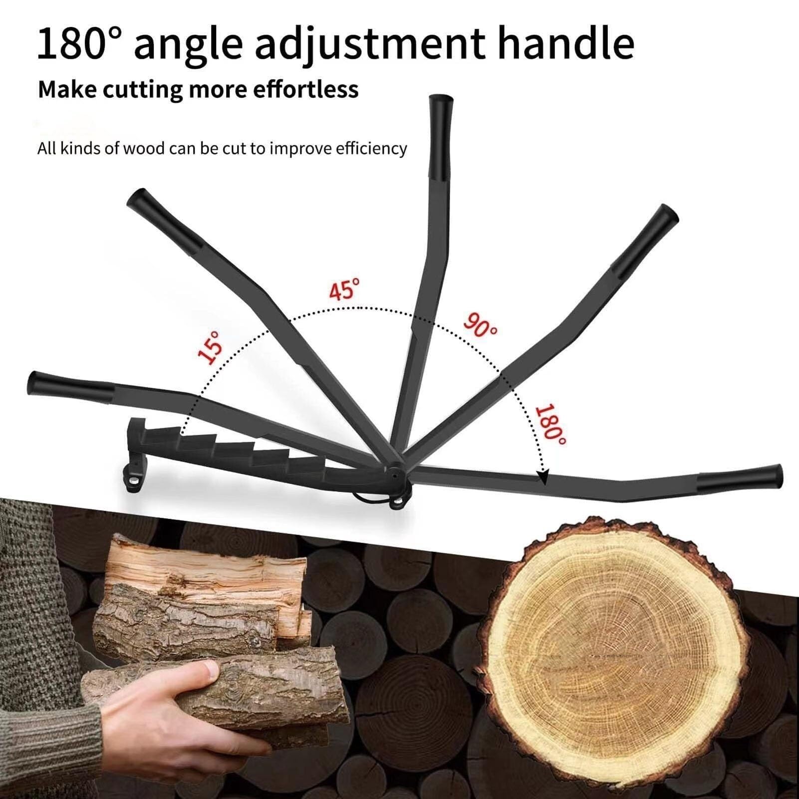 Separador de leña montado en la Pared, Cortador de leña, Bolsa de Lona para Madera con Tornillos, Adecuado para Chimenea, Horno de Pizza, Sauna