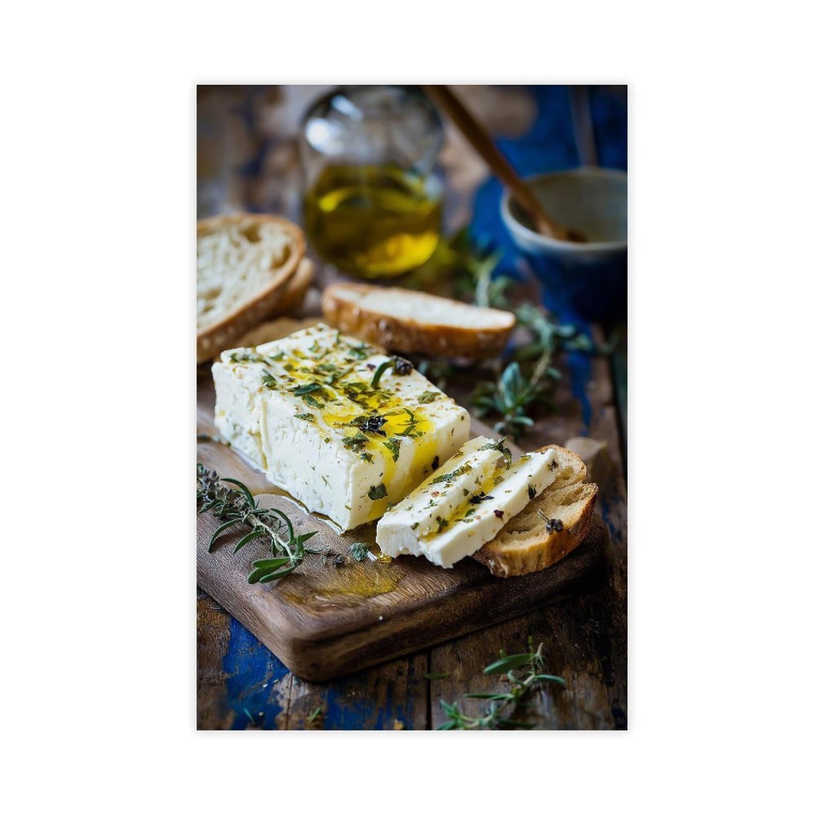YWTJAX Mediterranean Feta Cheese Poster Canvas Poster for Home Decor Gift