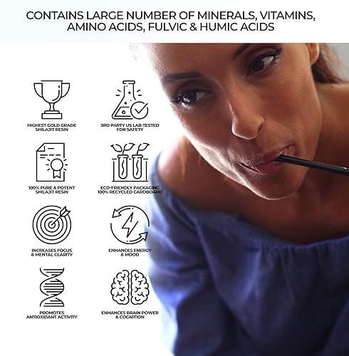 Miniatura 8 de Natural Shilajit Resina 071oz  NutriHoney 30 varitas oferta de paquete - Nutrientes a base de plantas para energía enfoque y vitalidad fuente