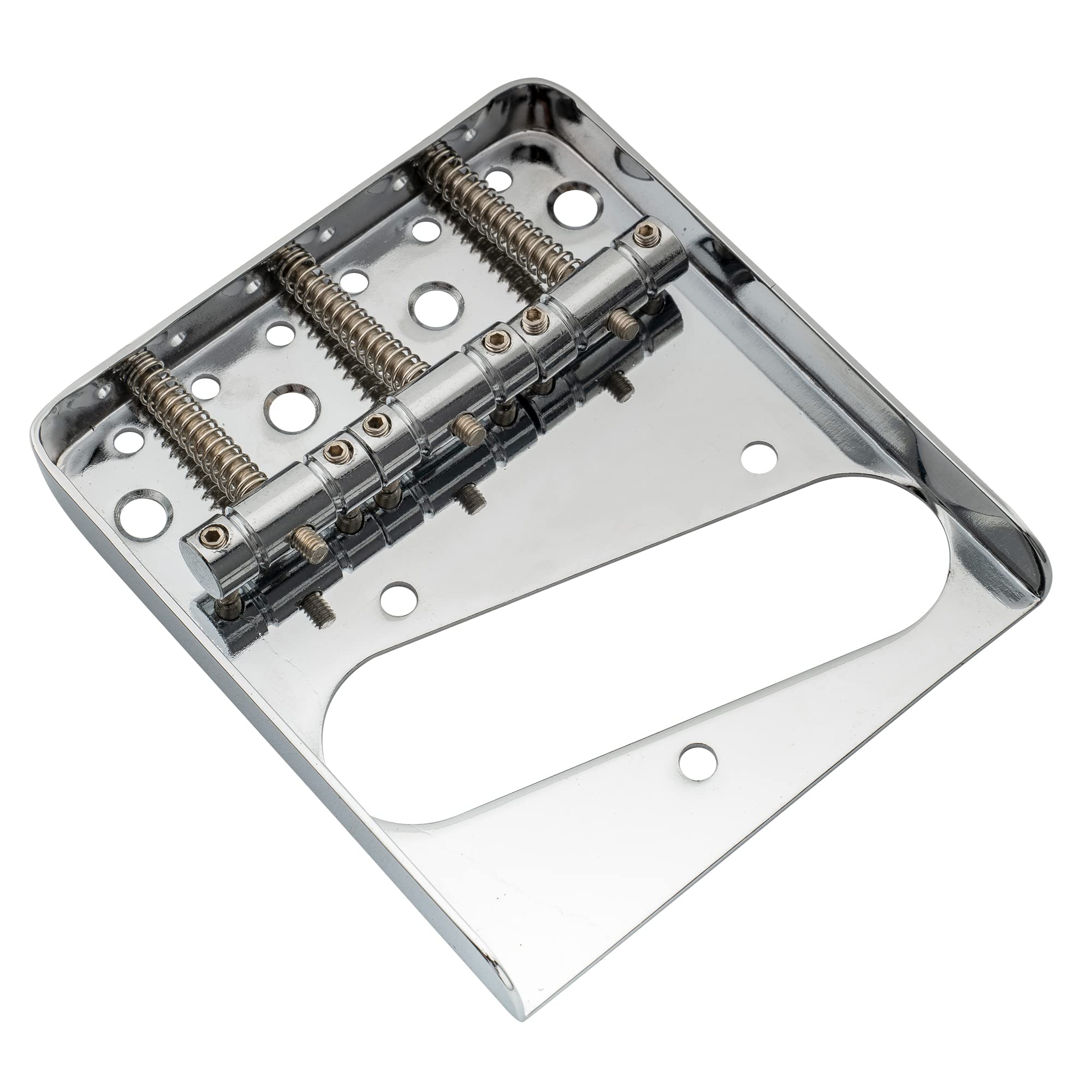 Musiclily 54mm Edged Mostek Stały Typ Tele 3 Siodełka do Gitary Elektrycznej Telecaster, Chrom