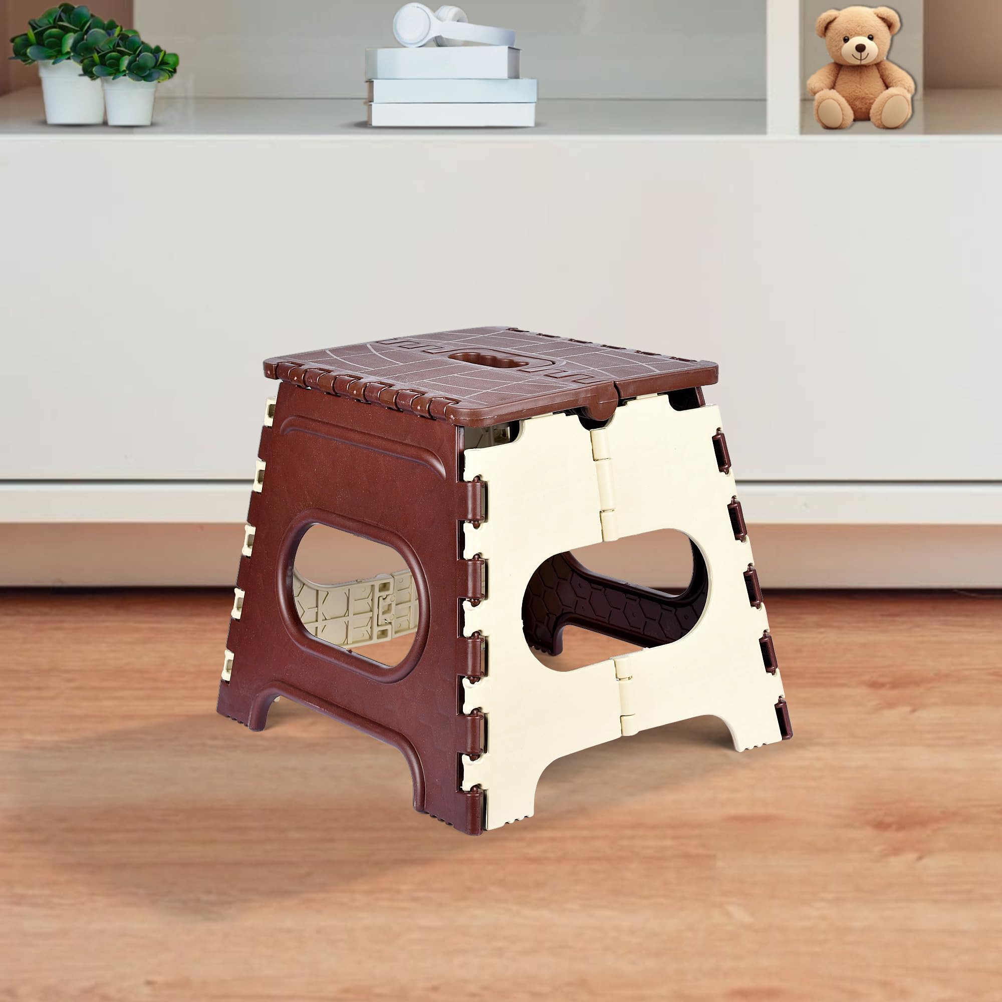 Urbane Home Stool | Foldable Stool | Collapsible Camping Chair | Stool for Outdoor-Fishing-Hiking-Gardening-Travel | Portable Stool | Multipurpose Sitting Stool | Small | Cream & Brown (B0D544XJ5R) Amazon Price History, Amazon Price Tracker