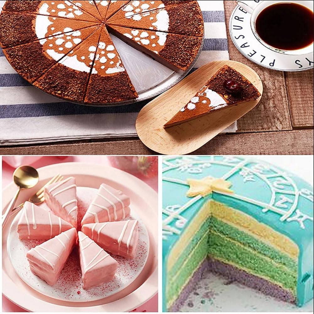 AYLIFU Cake Portion Marker Cheesecake Cutter 10/12 Slices Double Sided Cake Cutter Slicer with Handle for Pastry Baking (White, 26.8cm/10.6in Diameter)