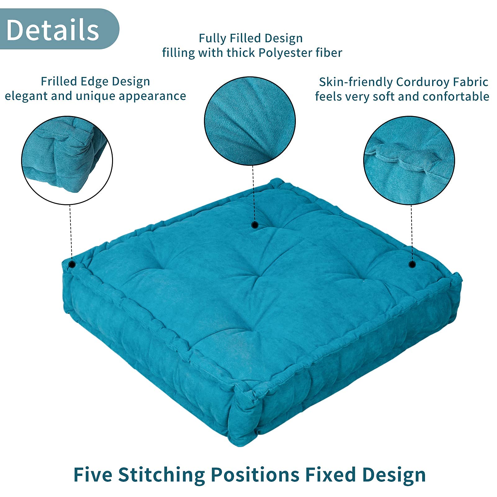 Amazon.com: Extra Large Floor Pillow, Square Tufted Floor Cushion