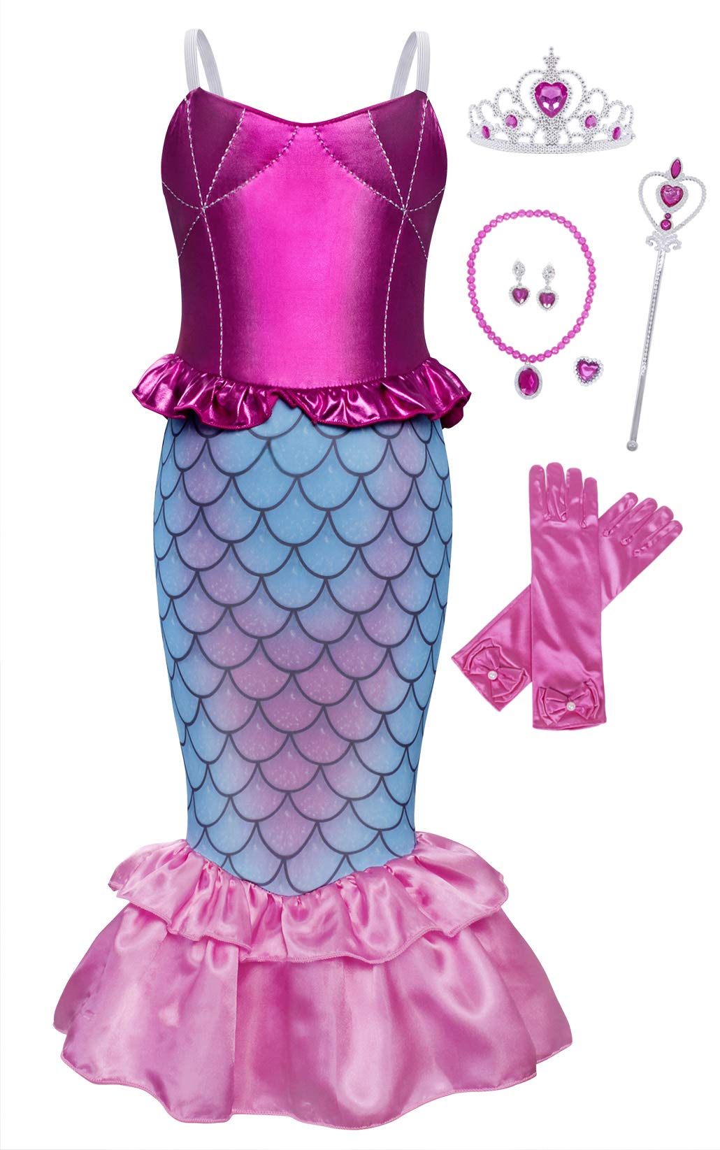 AmzBarley Little Mermaid Dress for Toddler Girls Sequin Princess Ariel Costume for Birthday Party Halloween Christmas Cosplay Outfits Clothes