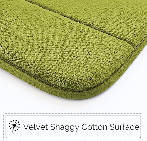 Miniatura 9 de DTXDTech Juego de 3 alfombras de baño de espuma viscoelástica, parte inferior antideslizante para baño, ducha, lavable a máquina, tapete de inodoro