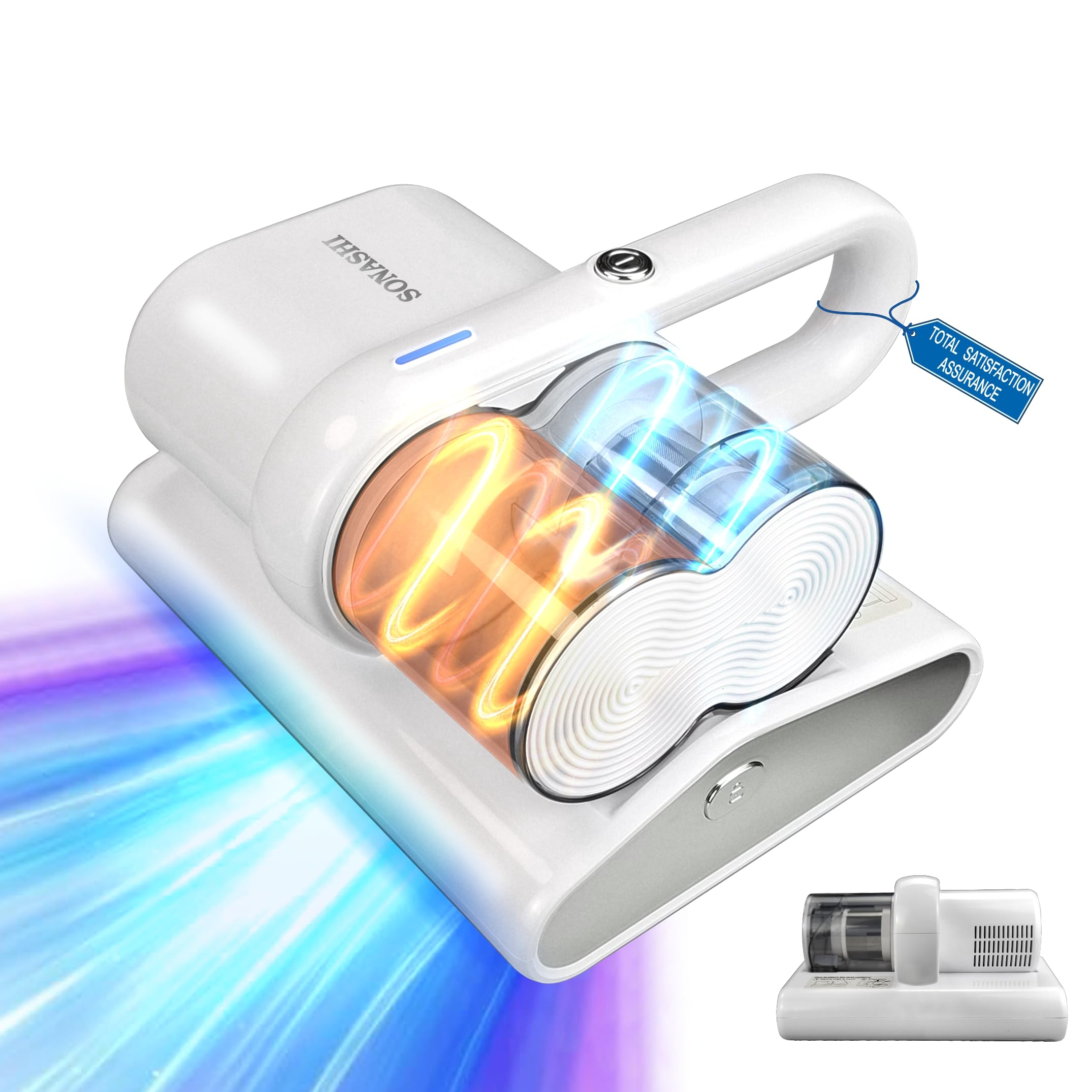 Mattress Vacuum Cleaner, 16Kpa Bed Cleaner with 150 °F High-Temperature Cleaning, HEPA Filter & Ultrasonic, Lightweight Handheld Vacuum for Bed, Sofa, and Upholstery