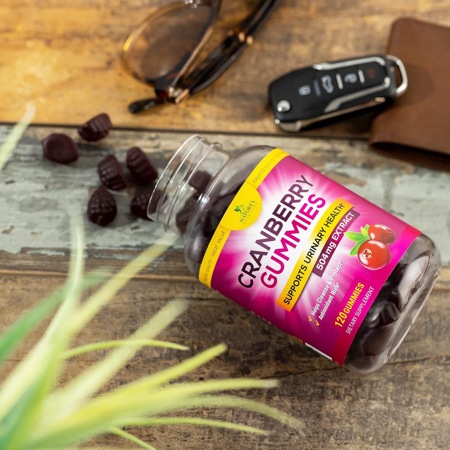 Cranberry Gummies for Women, 50:1 Extract 500mg Cranberry Juice Concentrate, Urinary Tract Health Support Cranberry Pills Gummy for Men & Women with Vitamin C, Vegan, Gluten Free - 120 Gummies