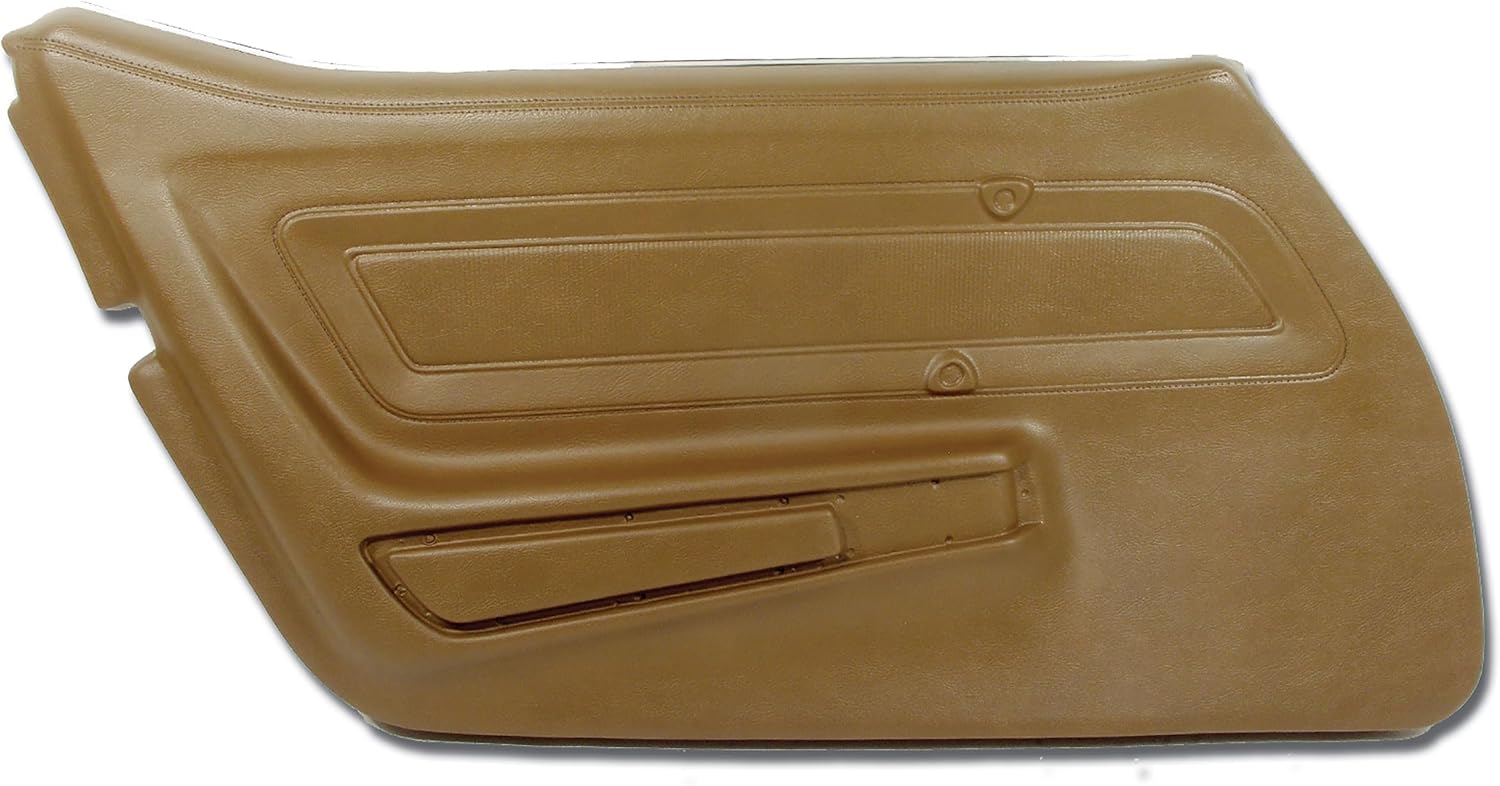 Driver Side Door Panel W/Felt - Dark Saddle - For 1970-1972 Corvette