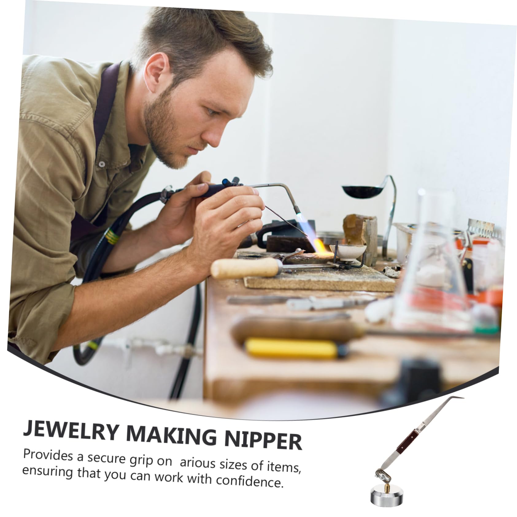 Pinzas De Joyería Antideslizantes Con Soporte Rotativo De Pinzas De Precisión De Inoxidable Para Manualidades y Fabricación De Joyería