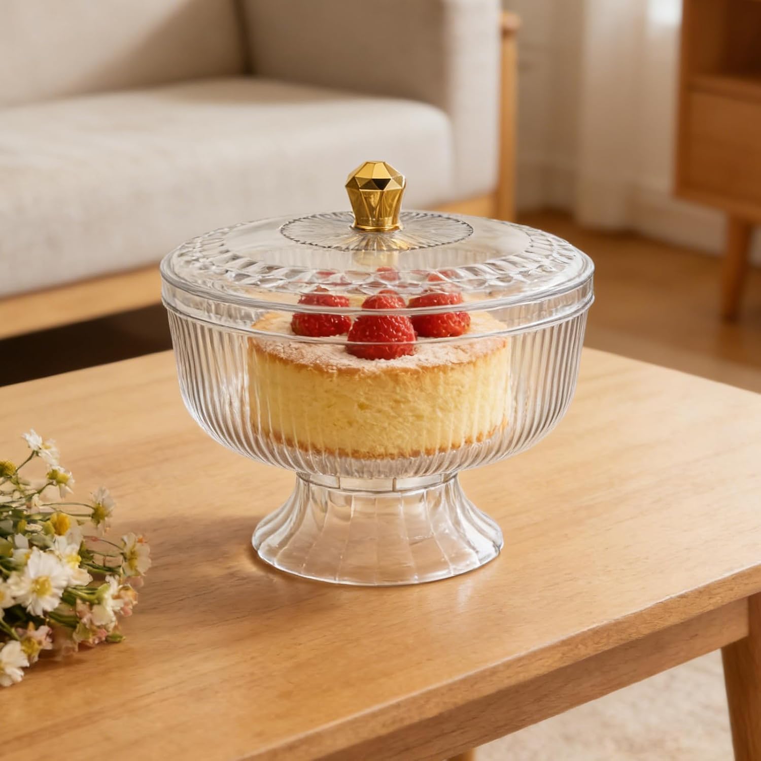 Trifle Serving Dish: Ice Cream Goblet Cups - Fruits Holder For Dining Table - Kitchen Organization for Countertop Centerpiece Stand