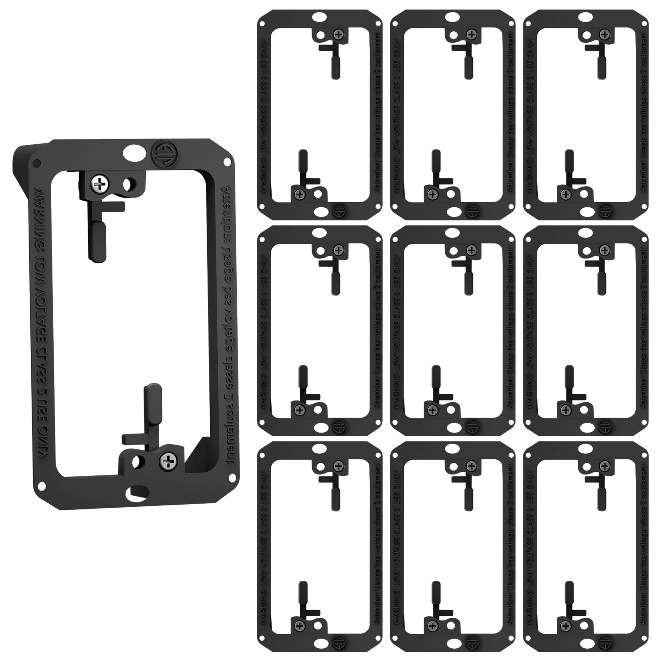 BestMounts Low Voltage Mounting Bracket 1 Gang, 10 Pack for Single Gang Wall Plate, Telephone Wires, Network Cables, HDMI, Coaxial, Speaker Cables - Low Voltage Box Cable Wall Plate Bracket, Mud Ring