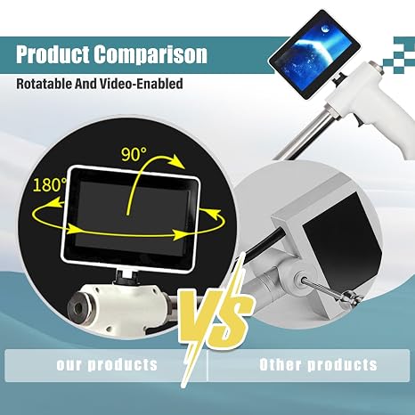 Visual Insemination Kit for Farm Breeding, Artificial Insemination Gun with Camera, Waterproof Design and Stainless Steel Probe(Pig+Sheep)