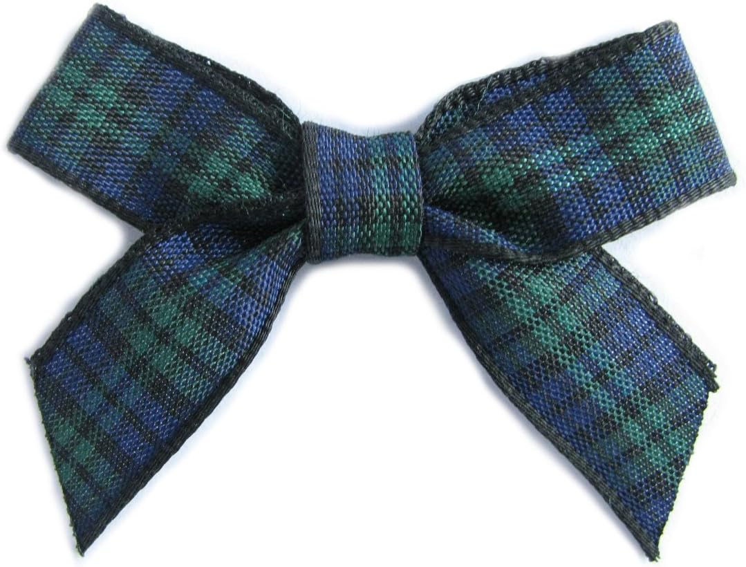 Black Watch Tartan Bows. Pack of 20 in 10mm ribbon. Available in