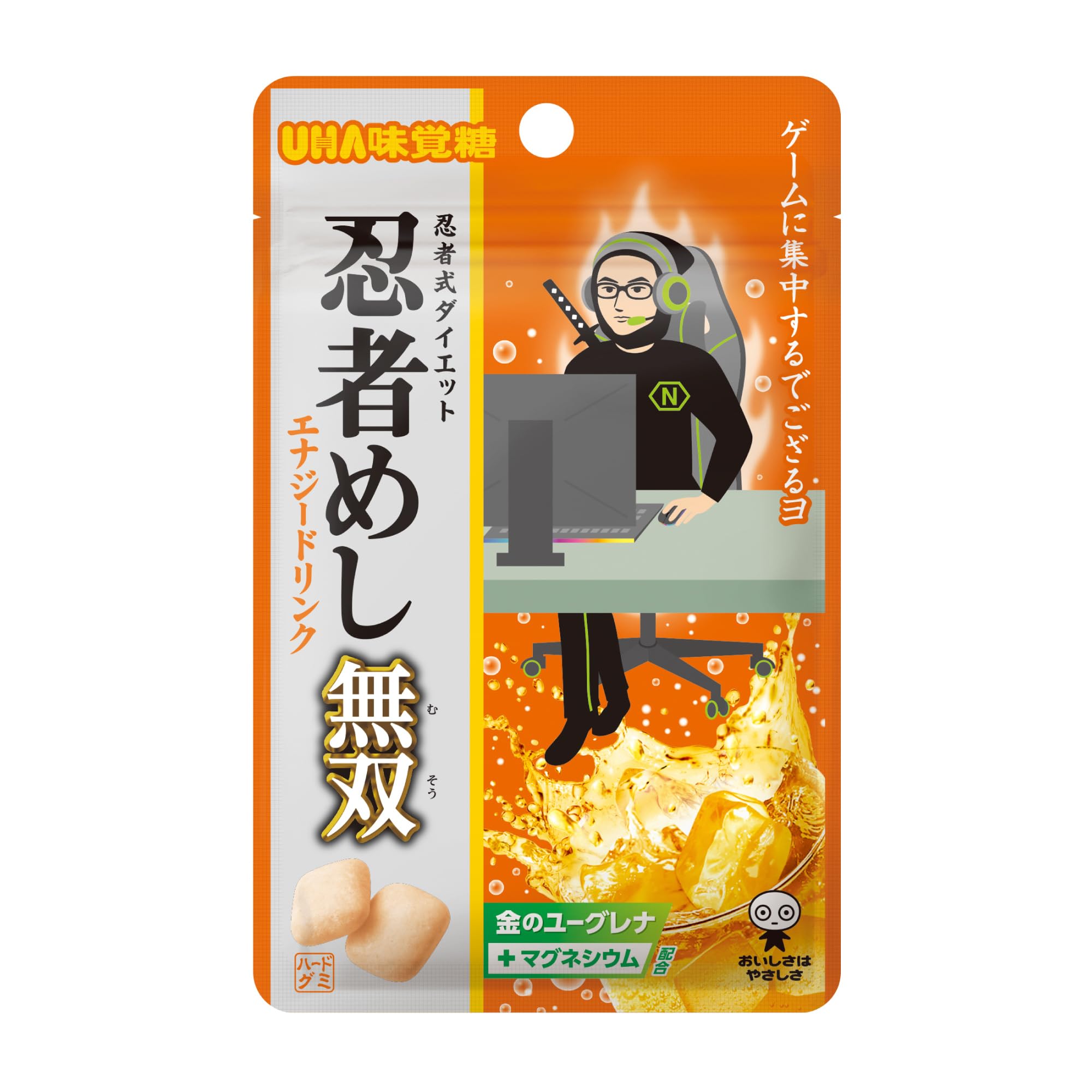 【新品未開封】忍者めし 無双 エナジードリンク袋 (20g) 80袋 仕事にゲームに無双しまくり！？ ／KOBELCO独自素材「金のユーグレナ