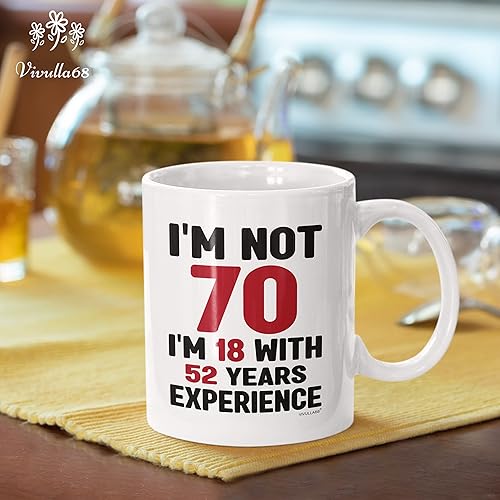 Miniatura 6 de Taza de café de 70 cumpleaños de 11 onzas  Regalos de feliz 70 años para mujeres y hombres  Las mejores ideas de regalo de broma para mamá, papá,