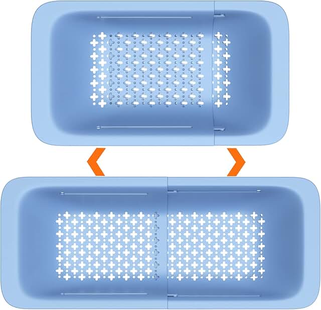 Collapsible Colander On the Sink Colander Strainer Basket, Kitchen Extendable Strainers and Colanders for Draining Fruits/...