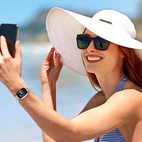 Miniatura 6 de Attbbon Bandas de metal de malla compatibles con Fitbit Versa 4 Band para mujeresVersa 3Sense 2Sense Watch, correa de repuesto de metal de acero