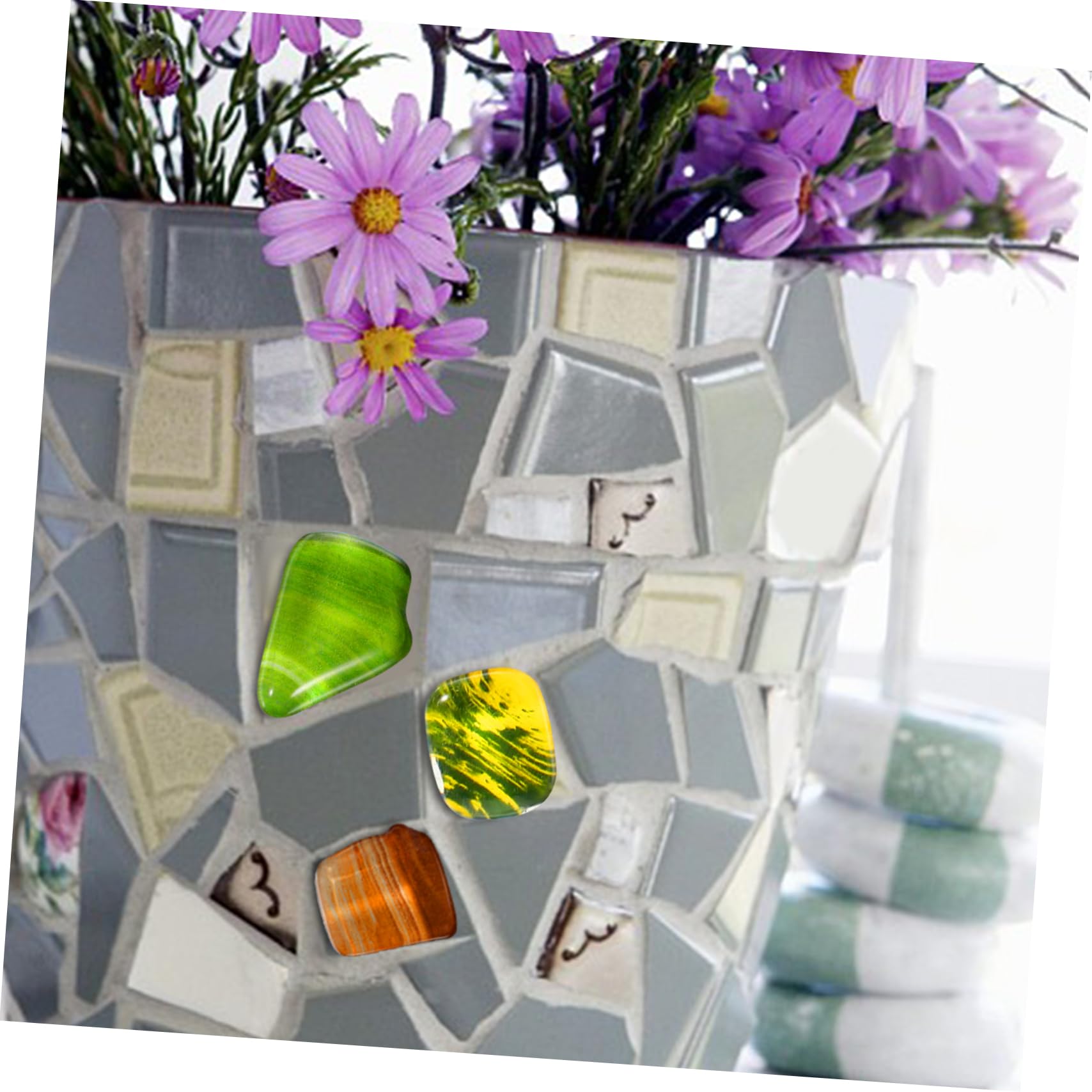Lurrose 3 Pezzi 1 Decorazione Musiva Materiale Per Forniture Artigianali Kit Per La Creazione Di Mosaici Tessere Di Mosaico Piastrella Tessera Di Mosaico Di Cristallo
