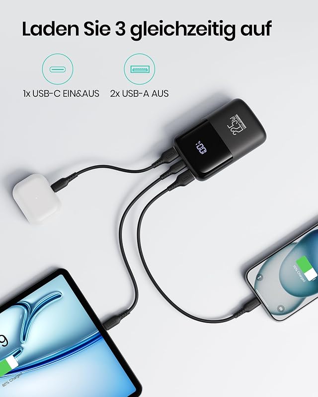 INIU 10000mAh Powerbank 22.5W Gyorstöltés PD3.0 QC4.0 Telefontartóval iPhone Samsung Xiaomi