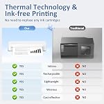 Gloryang Inkless Portable Printer for Travel, Wireless Thermal Printer Supports 8.5 x 11 Inch US Letter Size, Includes Bluetooth Machine Carry Bag and 3 Rolls of Thermal Paper Kit, White