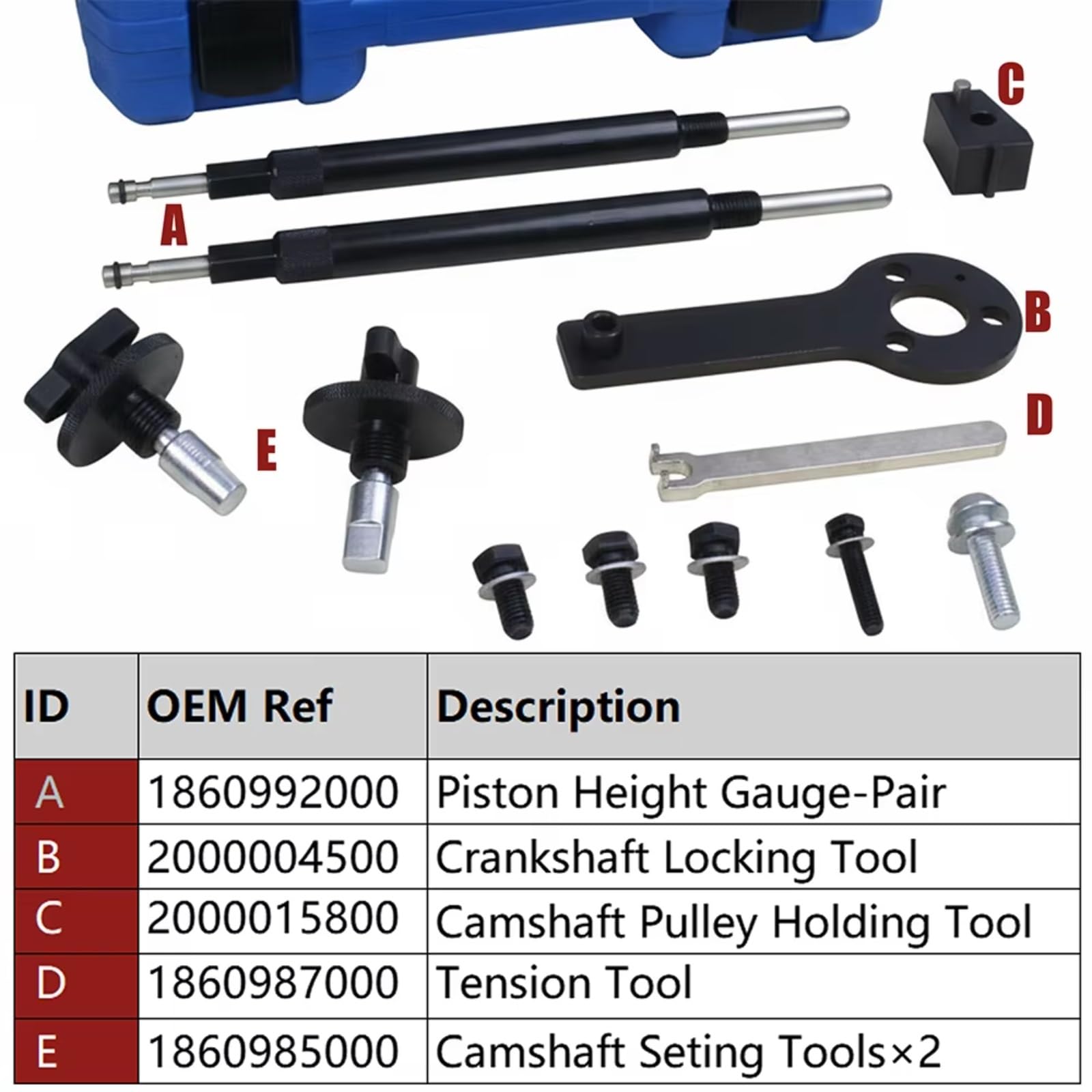 Compatibile Con Fiat Per 500 2007-2018 Per 500C 2007-2016 Per 500L 2012-2019 1.2L 1.4L 16V Set Di Strumenti Per La Messa In Fase Del Motore 1860987000 Motore Timing Blocco Tool Kit