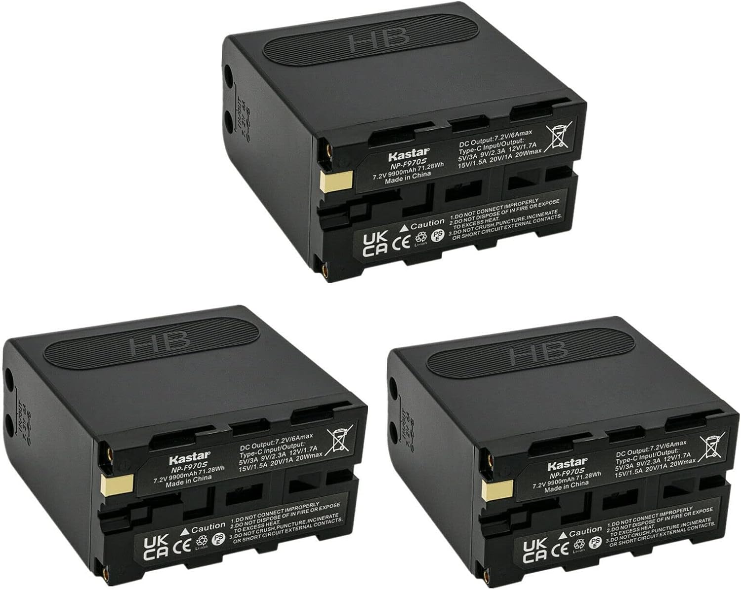 Kastar NP-F970S Battery Replacement 3-Pack for Sony
