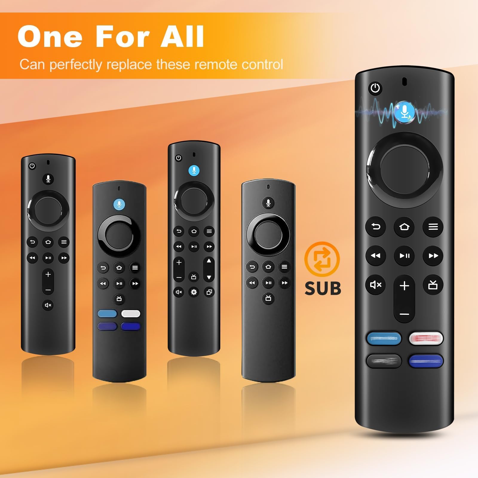 Télécommande vocale 3e génération Compatible AMZ FI-Re Sti-CK 2 Gen 3 Gen 4K 4K Max HD Lite Cube 2nd 3rd Gen avec Quatre Touches de Raccourci Fonction vocale