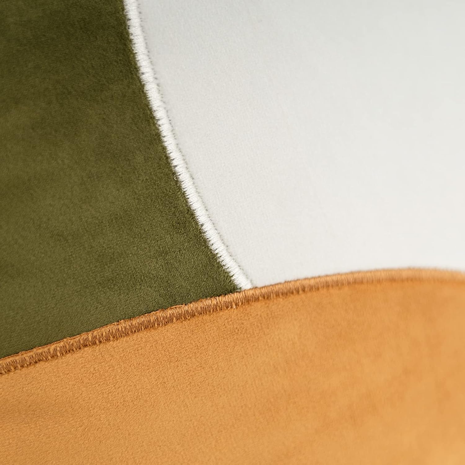 Yangest Green Velvet Throw Pillow Cover with Cloth Texture Patchwork Cushion Case Modern 20x20 Inch Pillowcase for Sofa Couch Bedroom Living Room