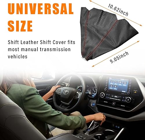Miniatura 8 de Cubierta antipolvo para palanca de cambios de automóvil, funda de piel sintética, funda de palanca de cambios, cubierta universal para la mayoría de